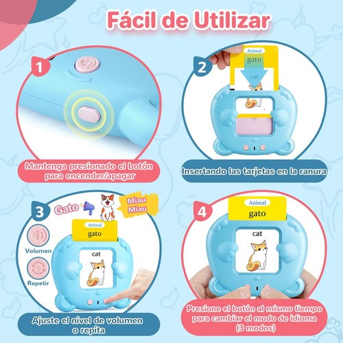 Juguete Didáctico De Aprendizaje Inglés/español 510 Palabras Multicolor