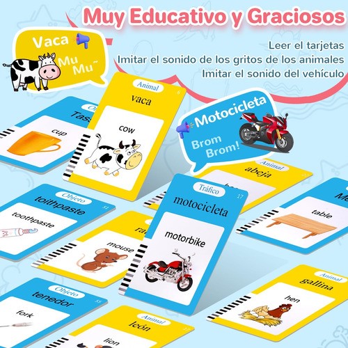Juguete Didáctico De Aprendizaje Inglés/español 510 Palabras Multicolor