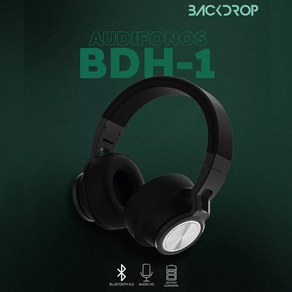 Audifonos backdrop inalambricos de diadema bluetooth - alambricos color negro