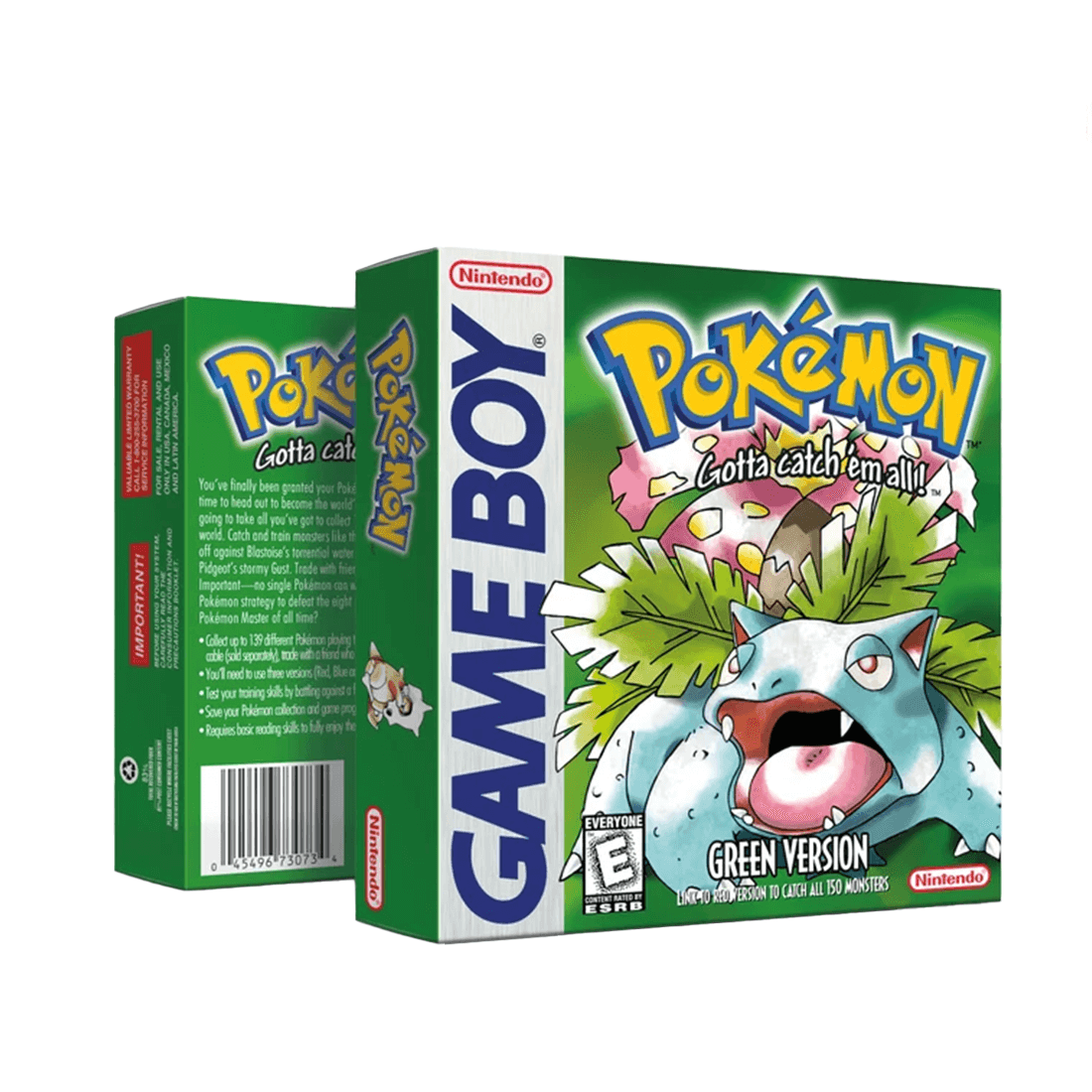 Pokémon Green Versión Game Boy Nuevo En Caja Con Acrílico