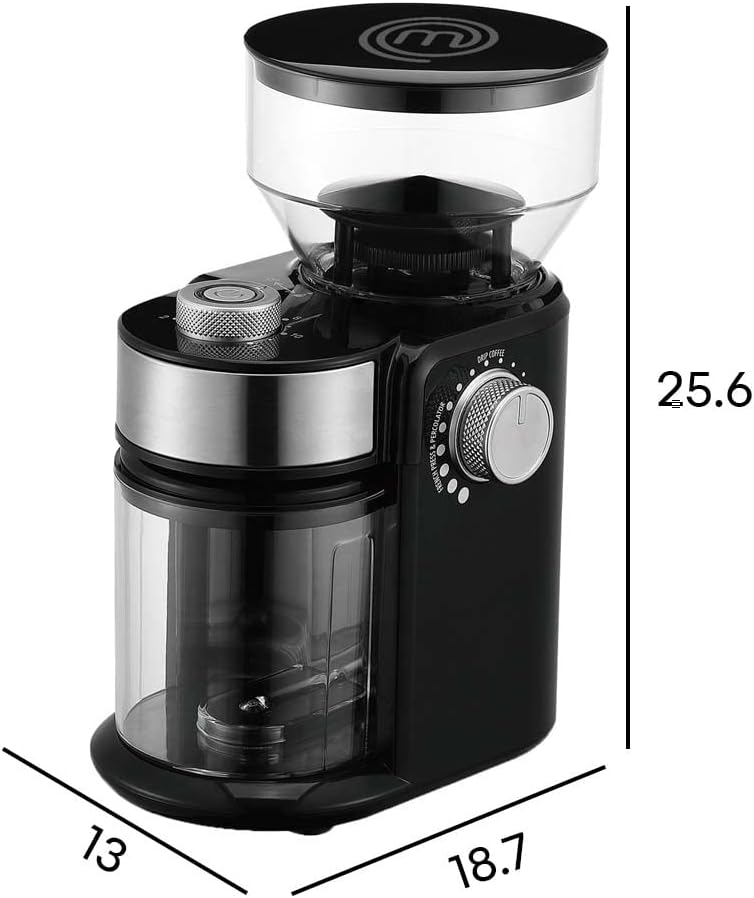 Masterchef by Hukën | Molino Eléctrico de Café Premium | Molido Perfecto | Acero Inoxidable | Capacidad de 200 gr. | 150 W | Ideal para Café y Especias