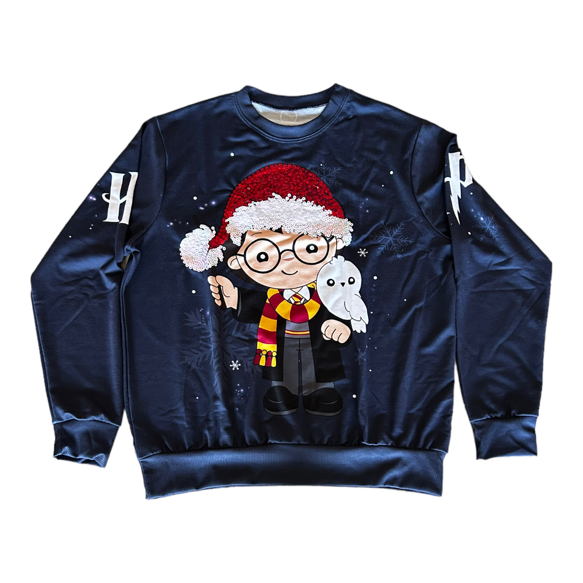 Sudadera Ligera Lentejuela Harry Potter Santa Claus Navidad Unitalla