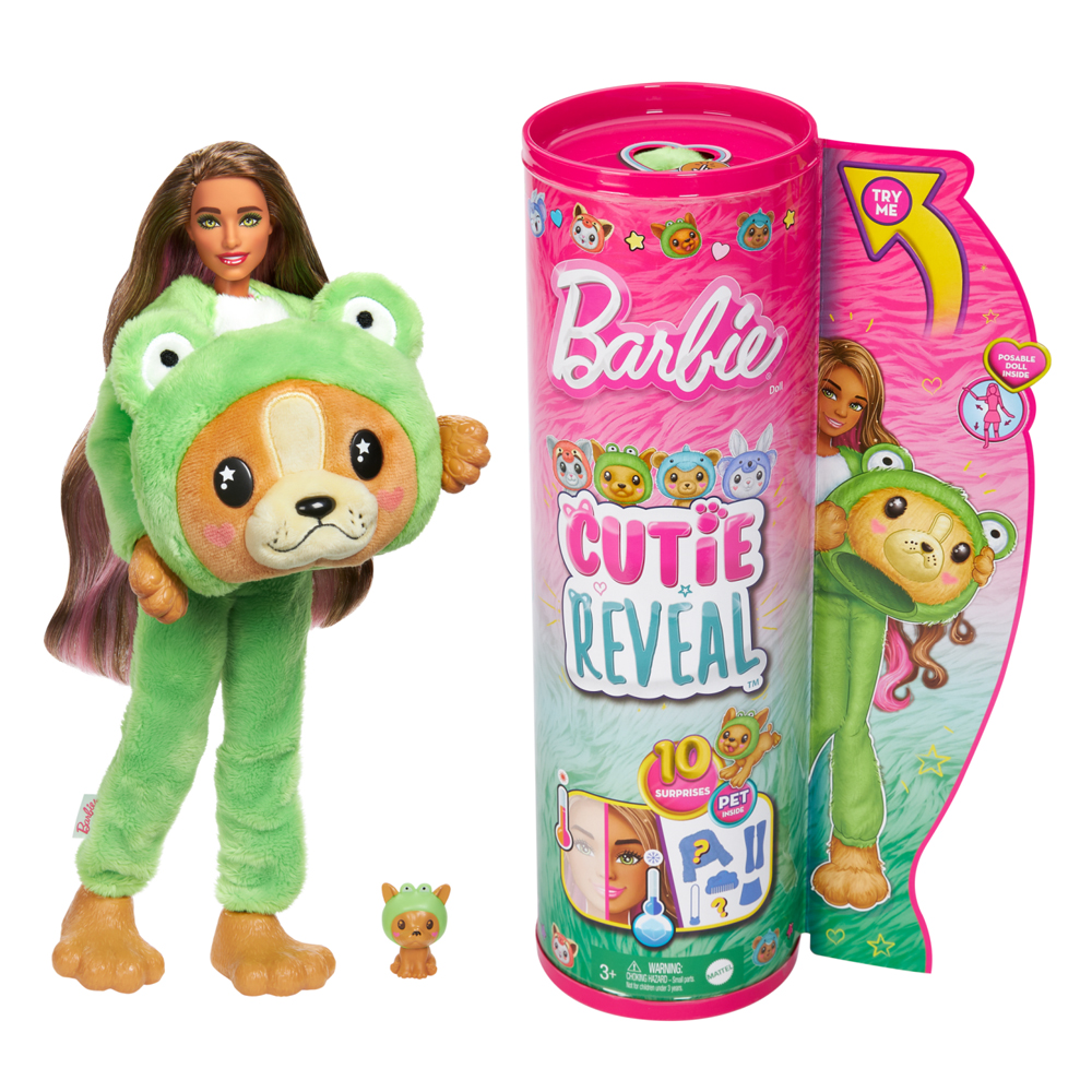 Muñeca Barbie Mattel Cutie Reveal Rana/Oso