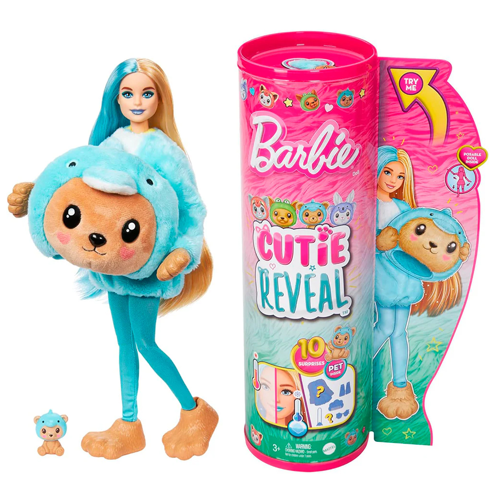 Muñeca Barbie Mattel Cutie  Reveal Delfin/Oso