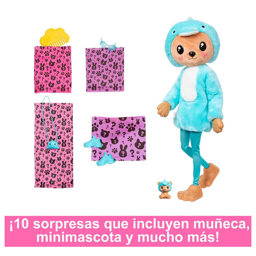 Muñeca Barbie Mattel Cutie  Reveal Delfin/Oso