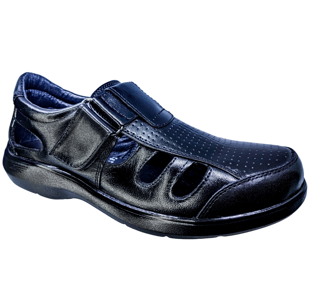 Huarache Negro Especial Pie Delicado Piel Borrego Hombre.