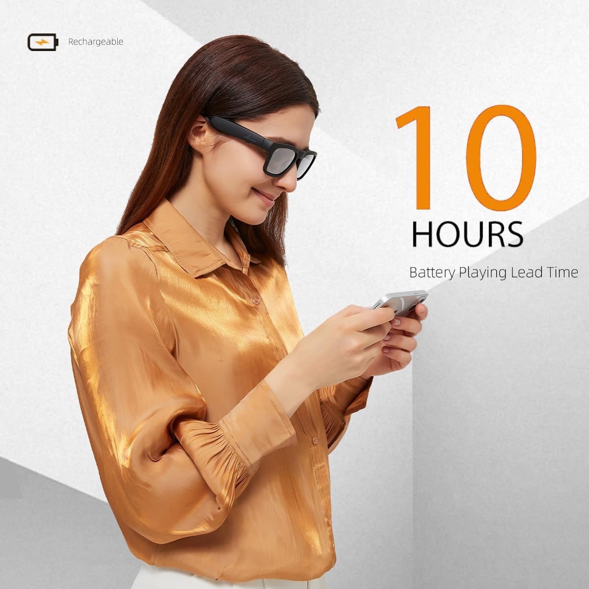 Lentes de Sol con Sonido,  Control de voz, Auriculares abiertos, escucha música y llamadas con subir y bajar el volumen, Gafas inteligentes