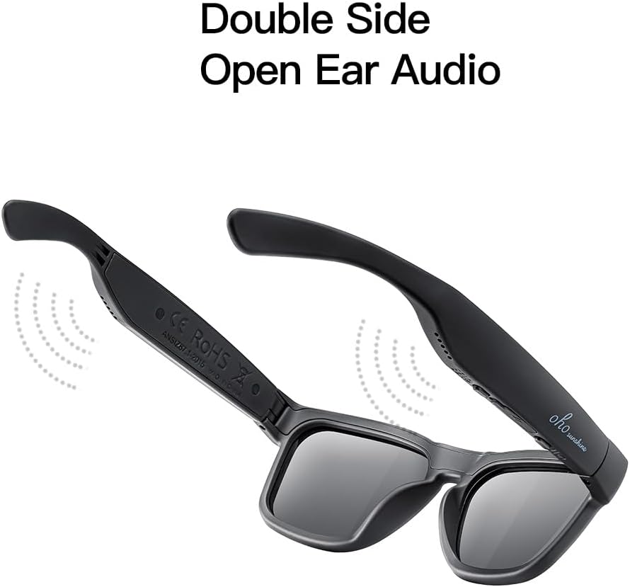 Lentes de Sol con Sonido,  Control de voz, Auriculares abiertos, escucha música y llamadas con subir y bajar el volumen, Gafas inteligentes