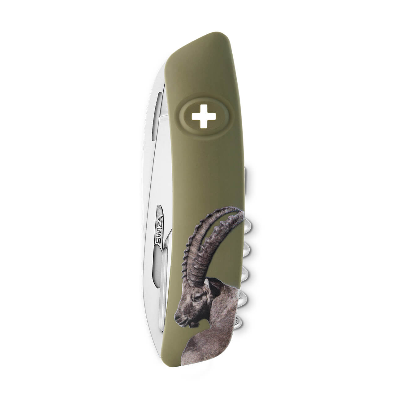 Navaja HUNTING Standard D05 IBEX, 12 funciones, olivo
