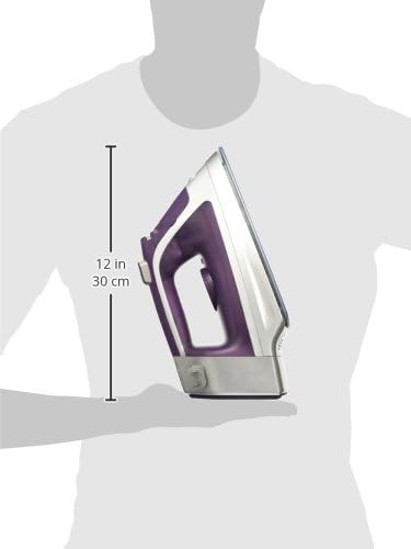 Hamilton Beach 19803R Plancha de Vapor Durathon Cerámica Antiadherente con Cable Retráctil, 10 Años de Garantía en Suela, Morada
