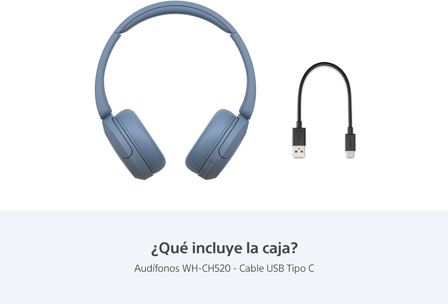 Sony Audífonos Inalámbricos On-Ear WH-CH520, hasta 50 Horas de Duración de Batería, Azul