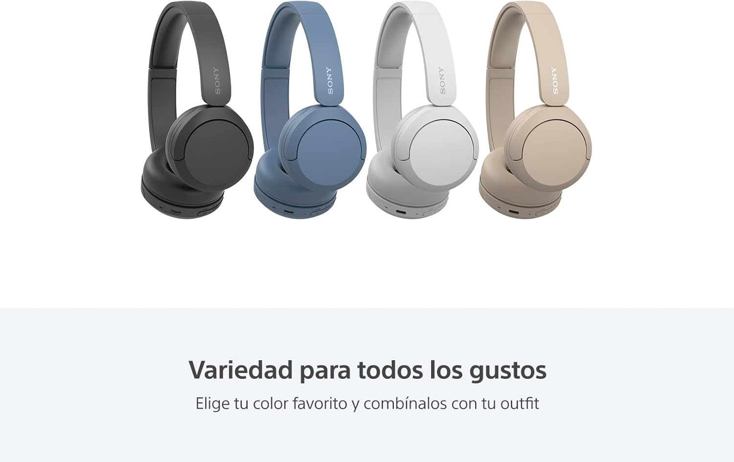 Sony Audífonos Inalámbricos On-Ear WH-CH520, hasta 50 Horas de Duración de Batería, Azul