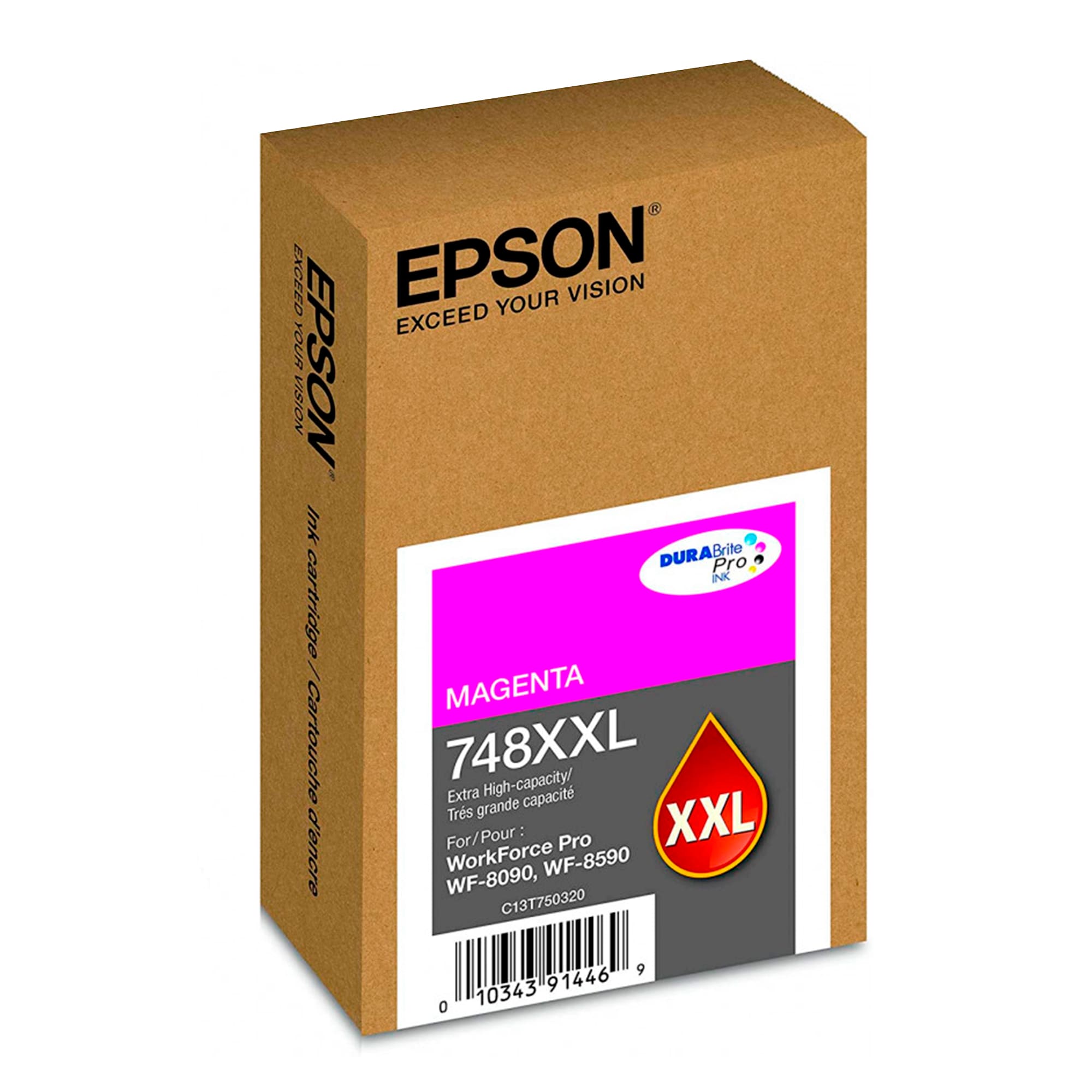 Cartucho de Tinta Epson T748 XXL, 7 mil páginas, Magenta.