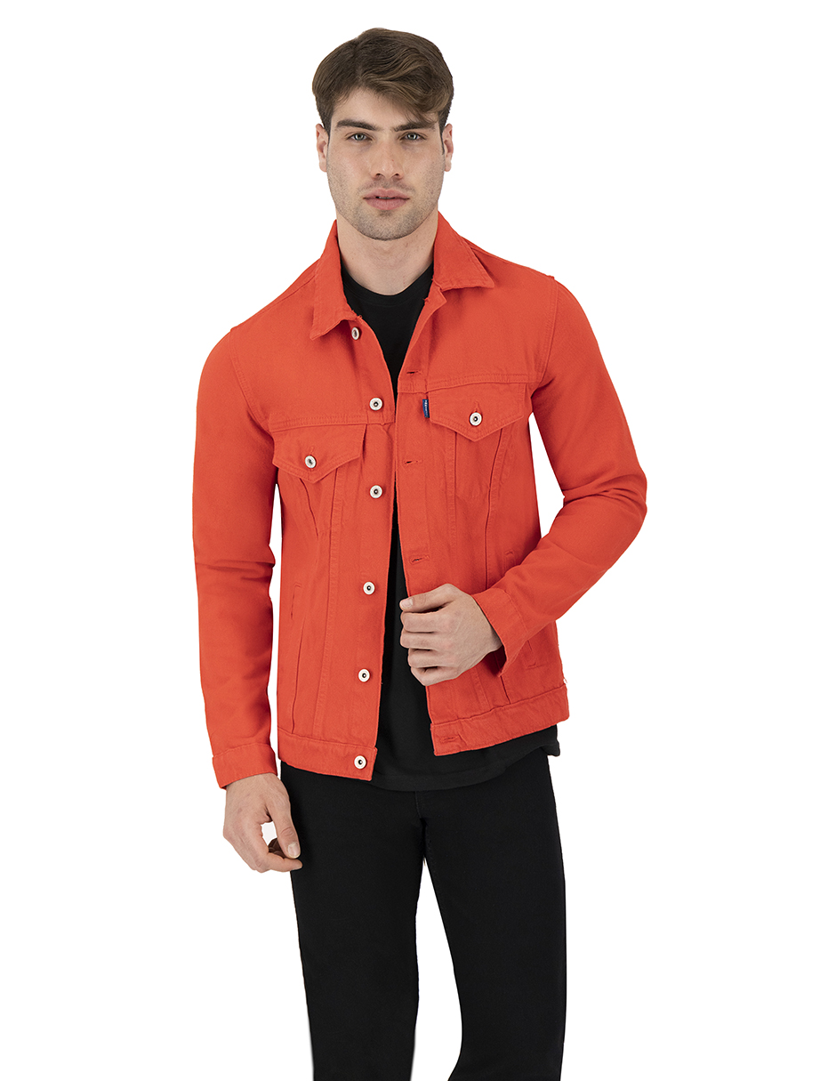 CHAMARRA DE MEZCLILLA BÁSICA ROJO INDICUM HOMBRE