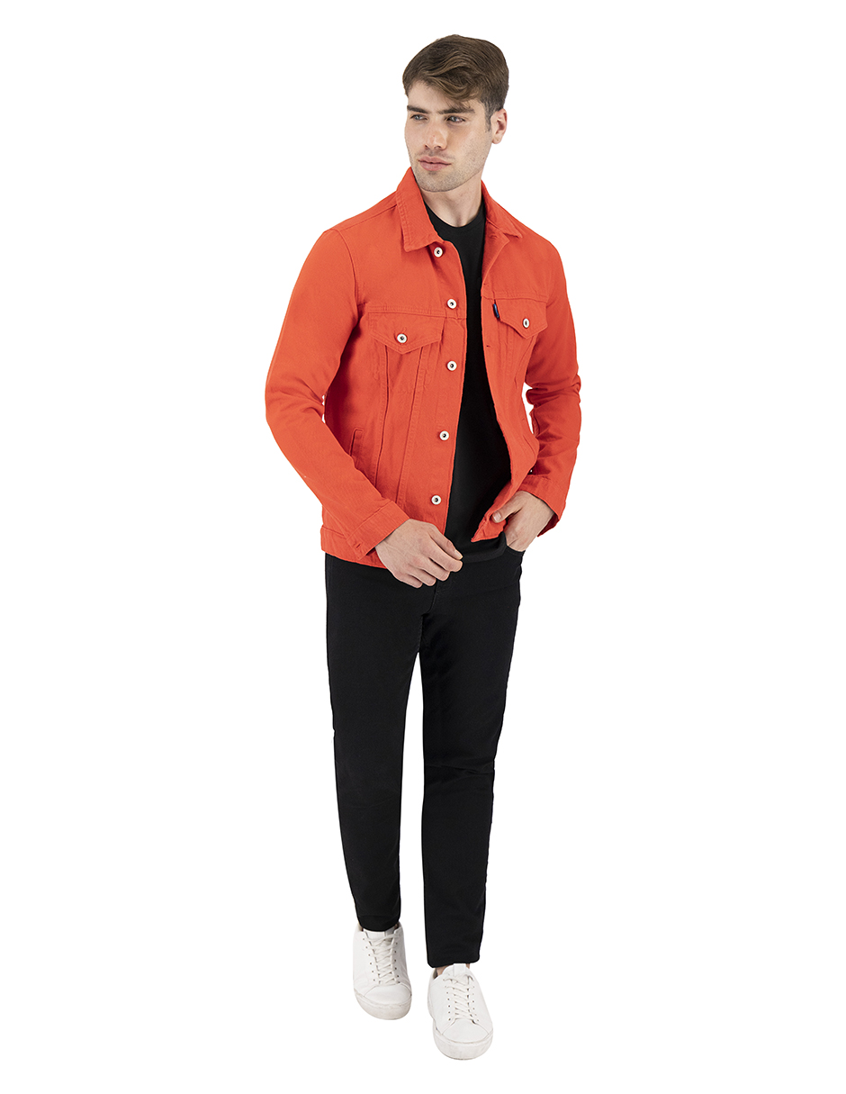 CHAMARRA DE MEZCLILLA BÁSICA ROJO INDICUM HOMBRE