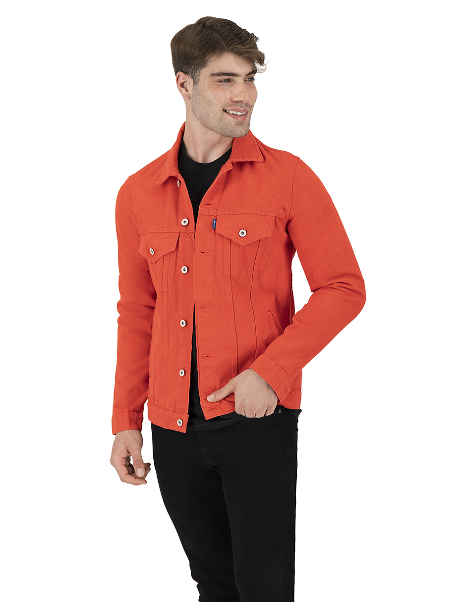 CHAMARRA DE MEZCLILLA BÁSICA ROJO INDICUM HOMBRE