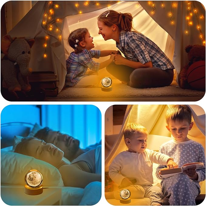 A Lampara de Luna 3d con Decoración de Luz Nocturna