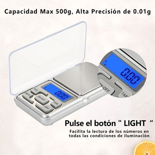 Bascula Gramera Digital De 0.01gr X 500 Gramos 0.1gr Pesar gris 
