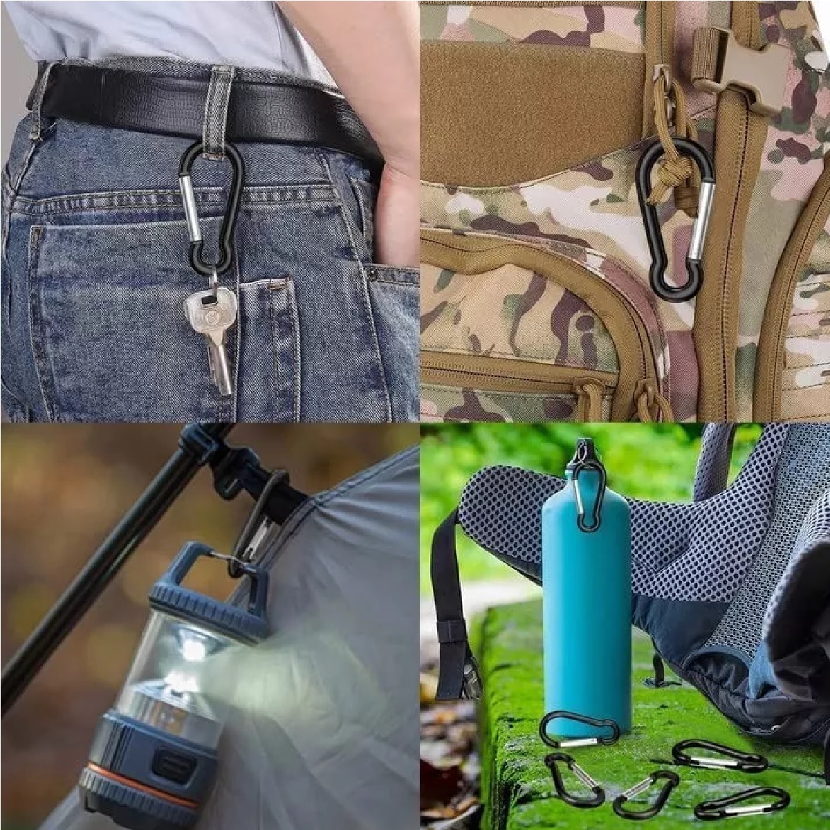 Mosquetones Táctico Militar Edc Para Sistema Molle 10 Piezas