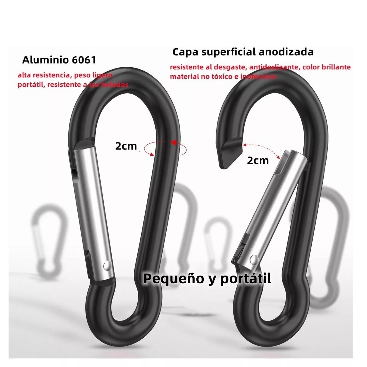 Mosquetones Táctico Militar Edc Para Sistema Molle 10 Piezas