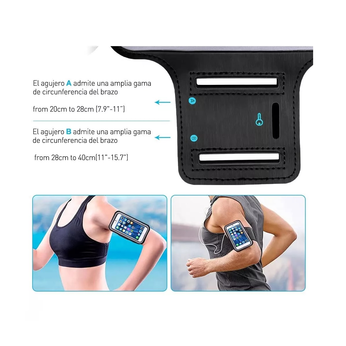 Brazalete Para Teléfono Correr Bandas De Brazo Negro