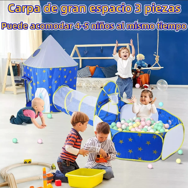 Casita Para Niños Juegos Tienda Alberca De Pelotas 3 En 1