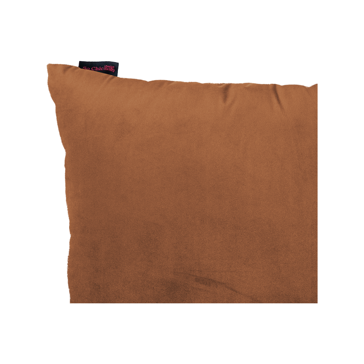 Cojín Decorativo Cuadrado para Sala o Cama. Funda en Terciopelo Canela. Cierre Invisible