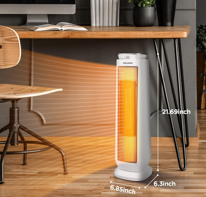 Calefactor eléctrico cerámico de torre oscilante portátil programable 