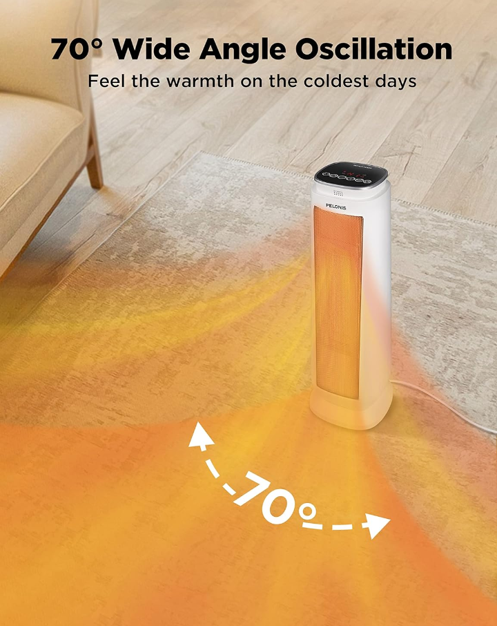Calefactor eléctrico cerámico de torre oscilante portátil programable 