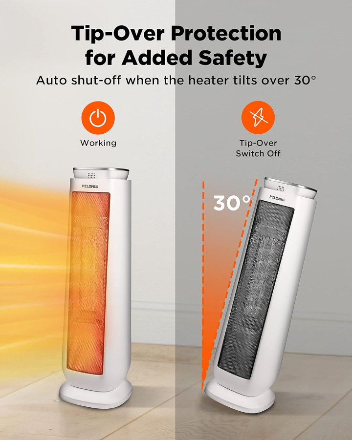 Calefactor eléctrico cerámico de torre oscilante portátil programable 