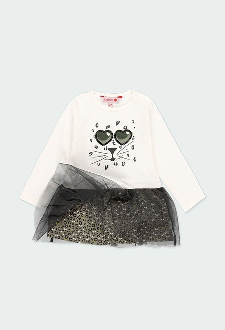 Vestido de Punto Gafas Gato Para Bebé Niña BOBOLI