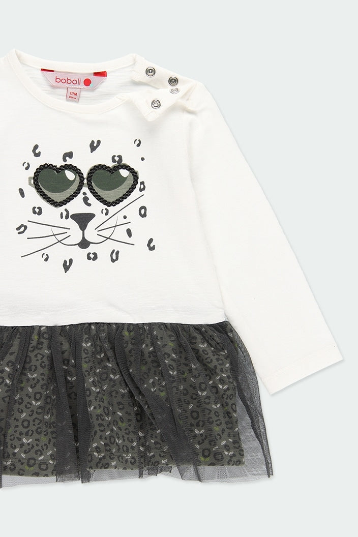 Vestido de Punto Gafas Gato Para Bebé Niña BOBOLI