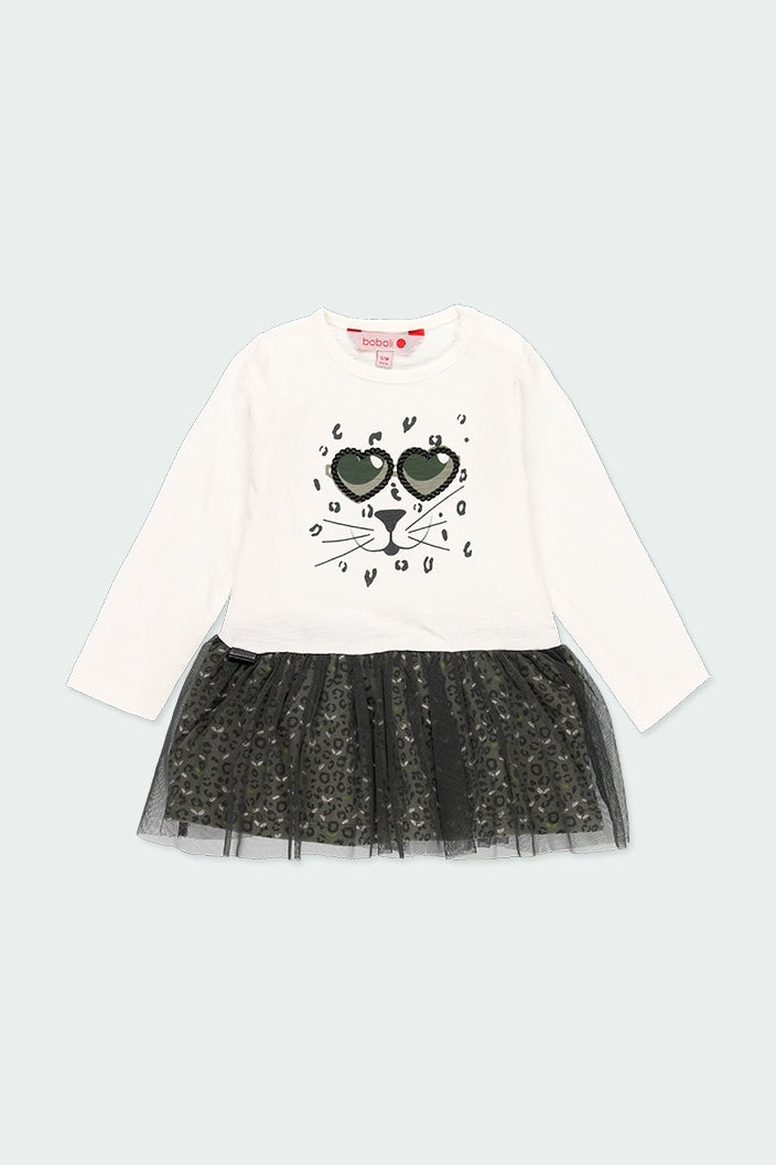Vestido de Punto Gafas Gato Para Bebé Niña BOBOLI