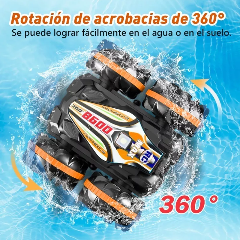 Carros De Control Remoto 360° Rotación Juguete Coche Anfibio