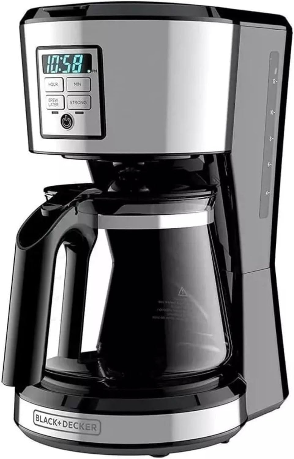 Cafetera BLACK & DECKER Programable 12 Tazas Plateada CM1231S-LA-NE
