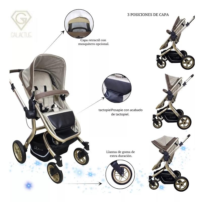 Carriola con Portabebe GALACTUS Draco Beige