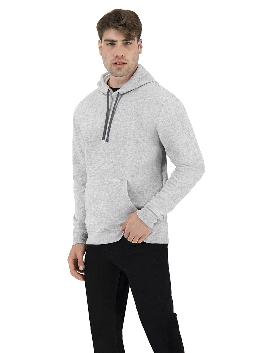 SUDADERA BÁSICA CON CAPUCHA GRIS JASPE CHICA INDICUM HOMBRE