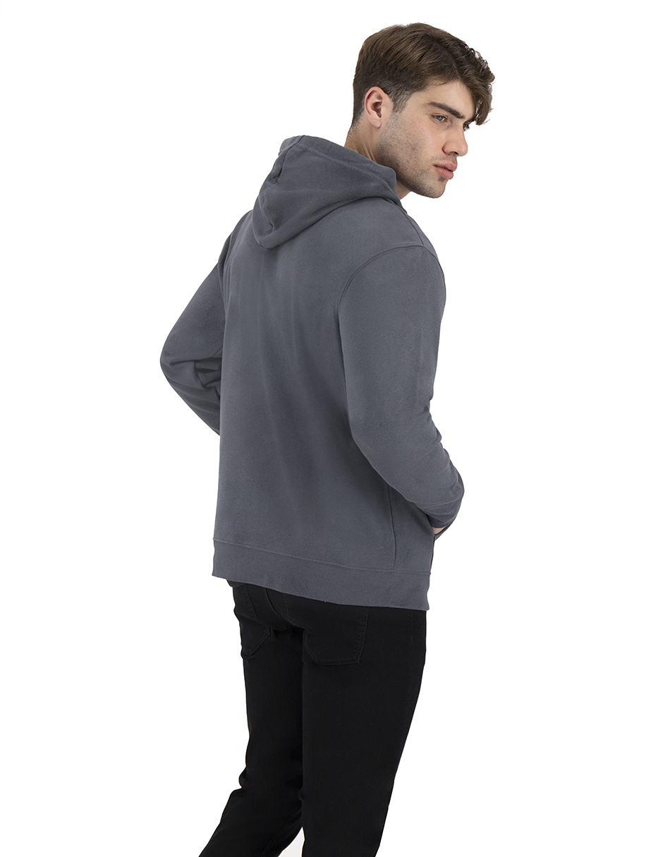 SUDADERA BÁSICA CON CAPUCHA GRIS CARBON EXTRA GRANDE INDICUM HOMBRE
