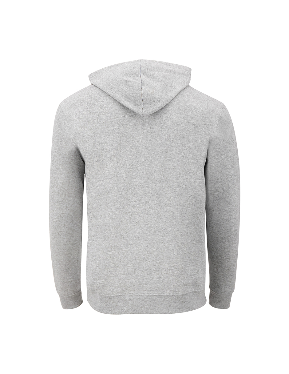 SUDADERA BÁSICA CON CAPUCHA GRIS JASPE MEDIANA INDICUM HOMBRE