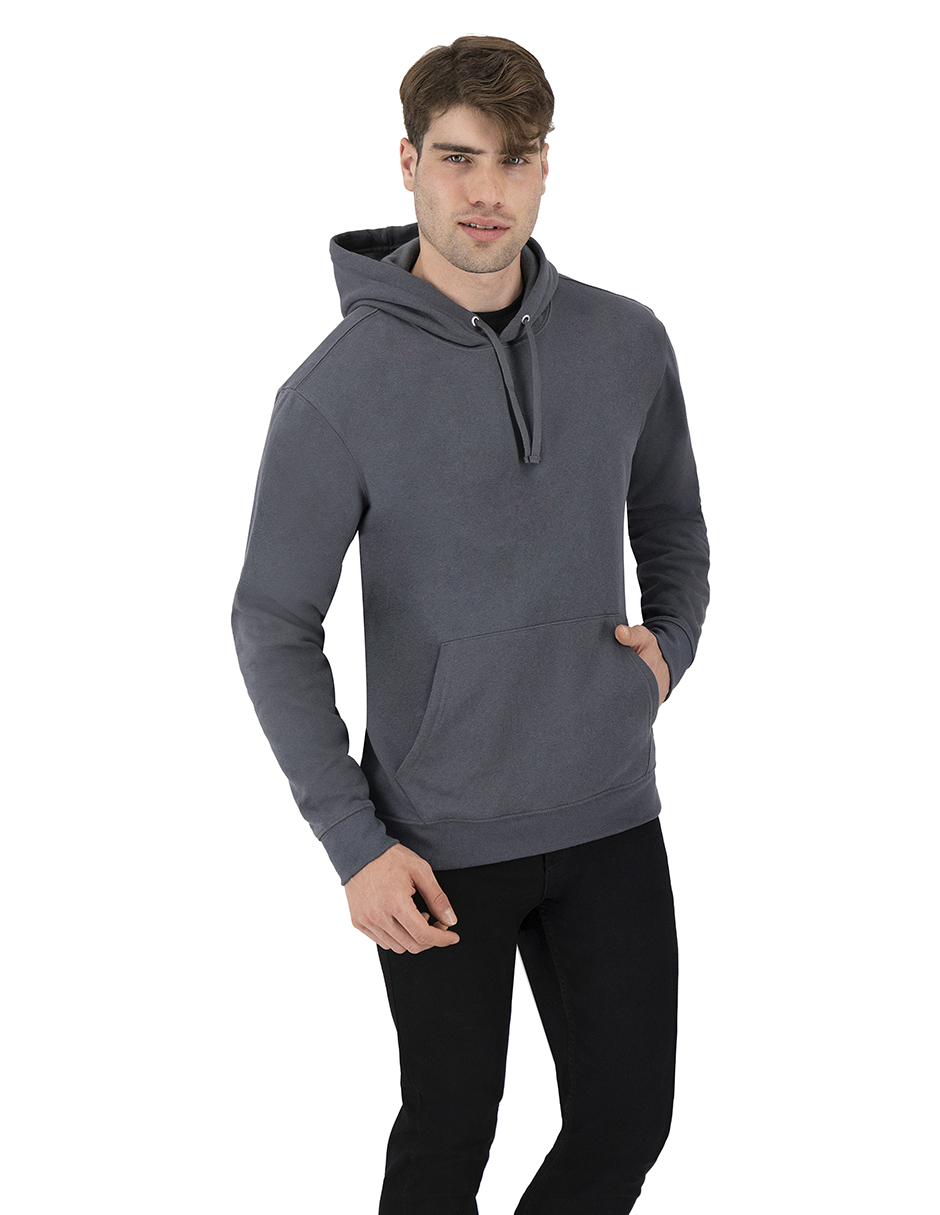 SUDADERA BÁSICA CON CAPUCHA GRIS CARBON EXTRA GRANDE INDICUM HOMBRE