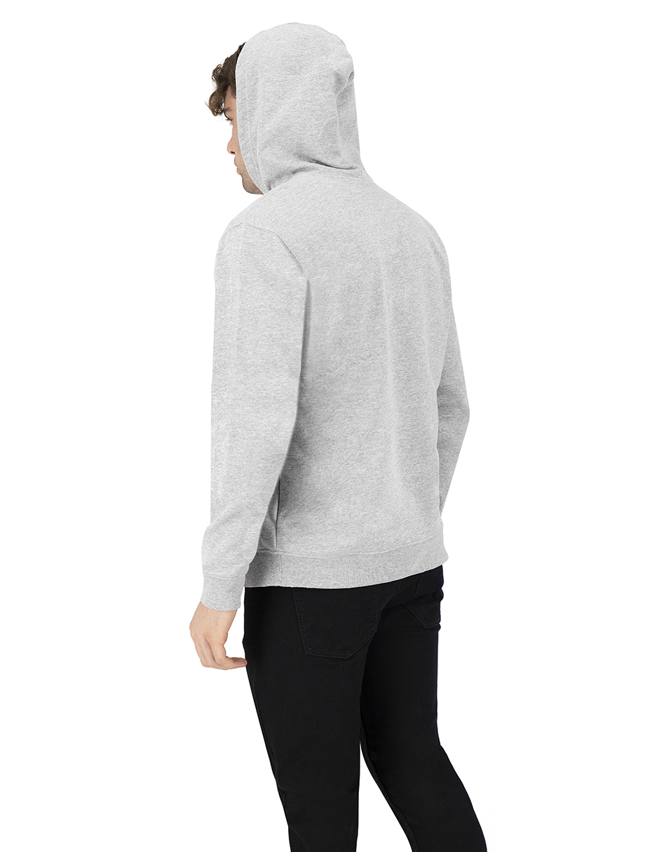 SUDADERA BÁSICA CON CAPUCHA GRIS JASPE MEDIANA INDICUM HOMBRE