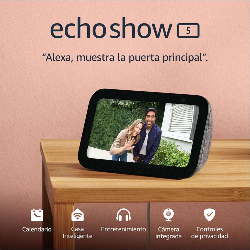Amazon Echo Show 5 (3.ª generación, modelo de 2023) | Pantalla inteligente con graves más profundos y sonido más claro | Negro