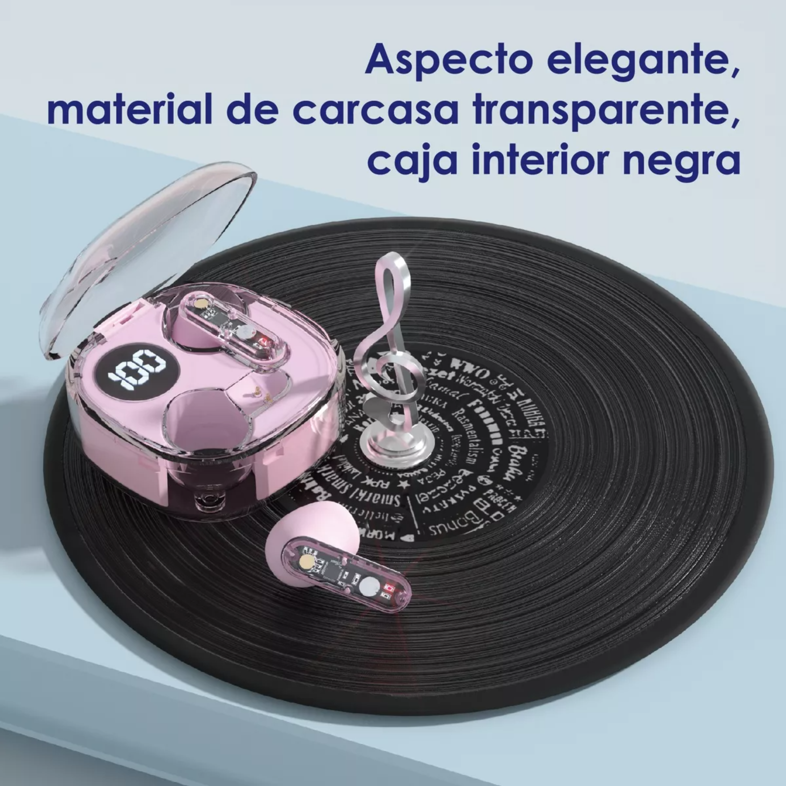 Audifonos In-ear Bluetooth Inalambricos Rosa Mvpsmart Led
