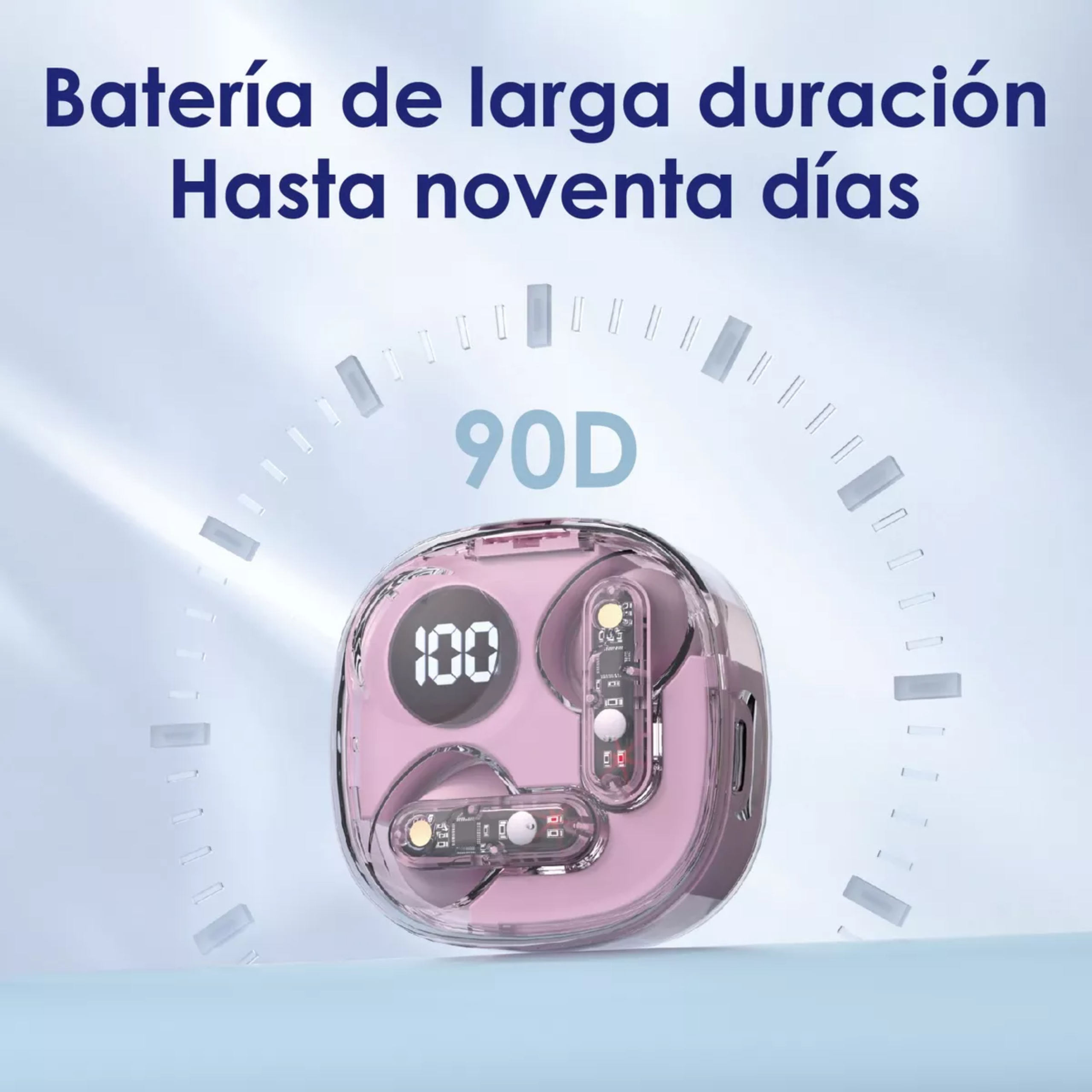 Audifonos In-ear Bluetooth Inalambricos Rosa Mvpsmart Led