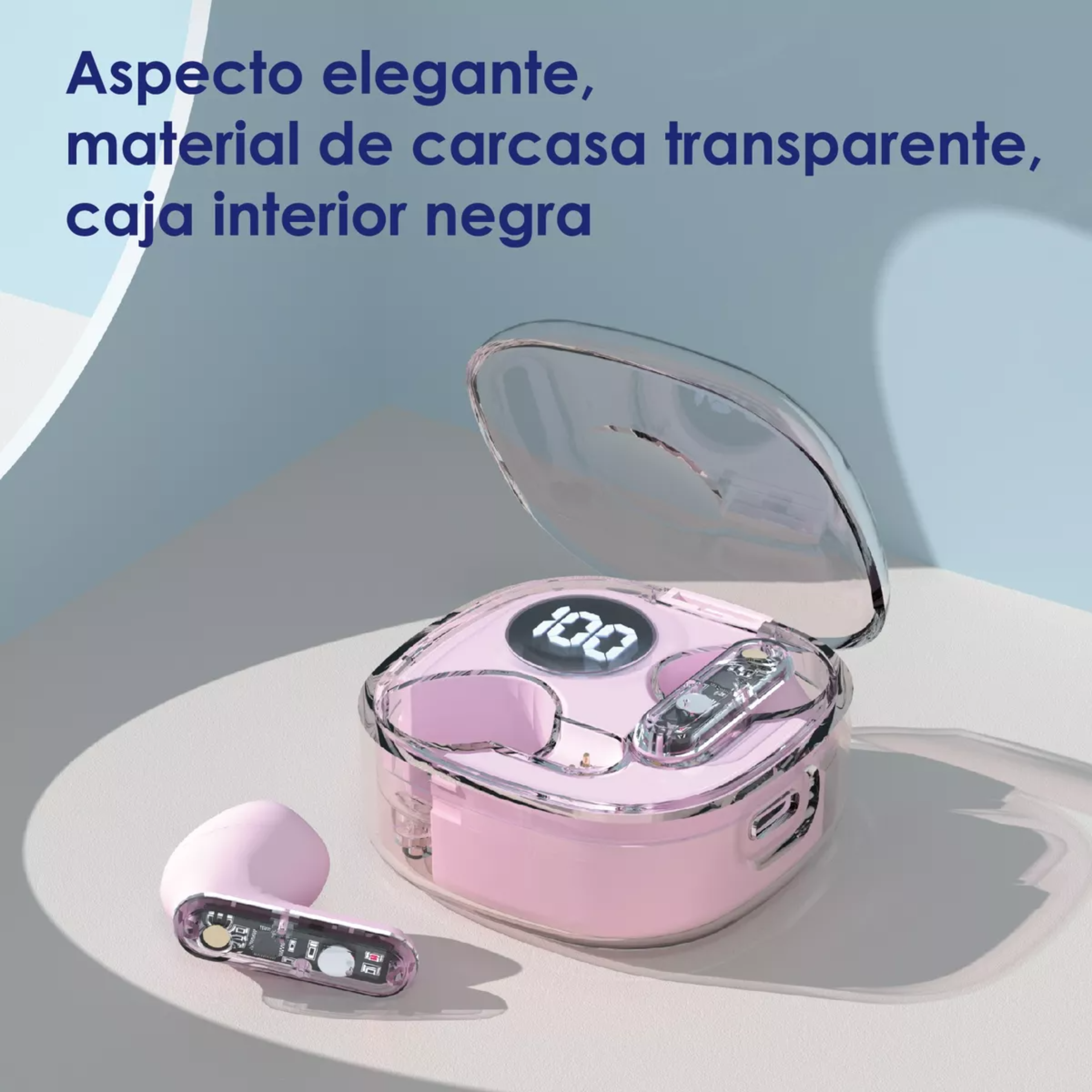 Audifonos In-ear Bluetooth Inalambricos Rosa Mvpsmart Led