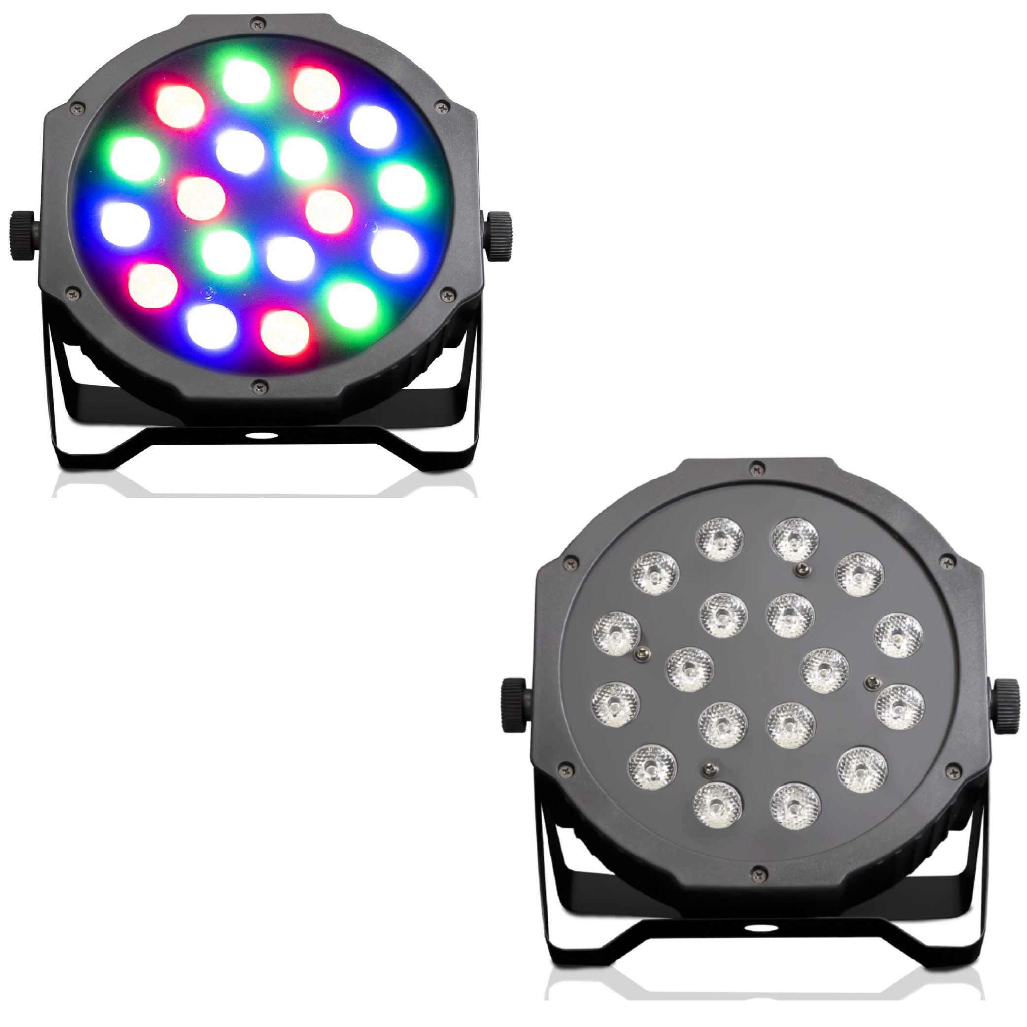 Juego De 2 Cañones Led LITE TEK PAR MINI 18X3 rgb DMX 3 en 1