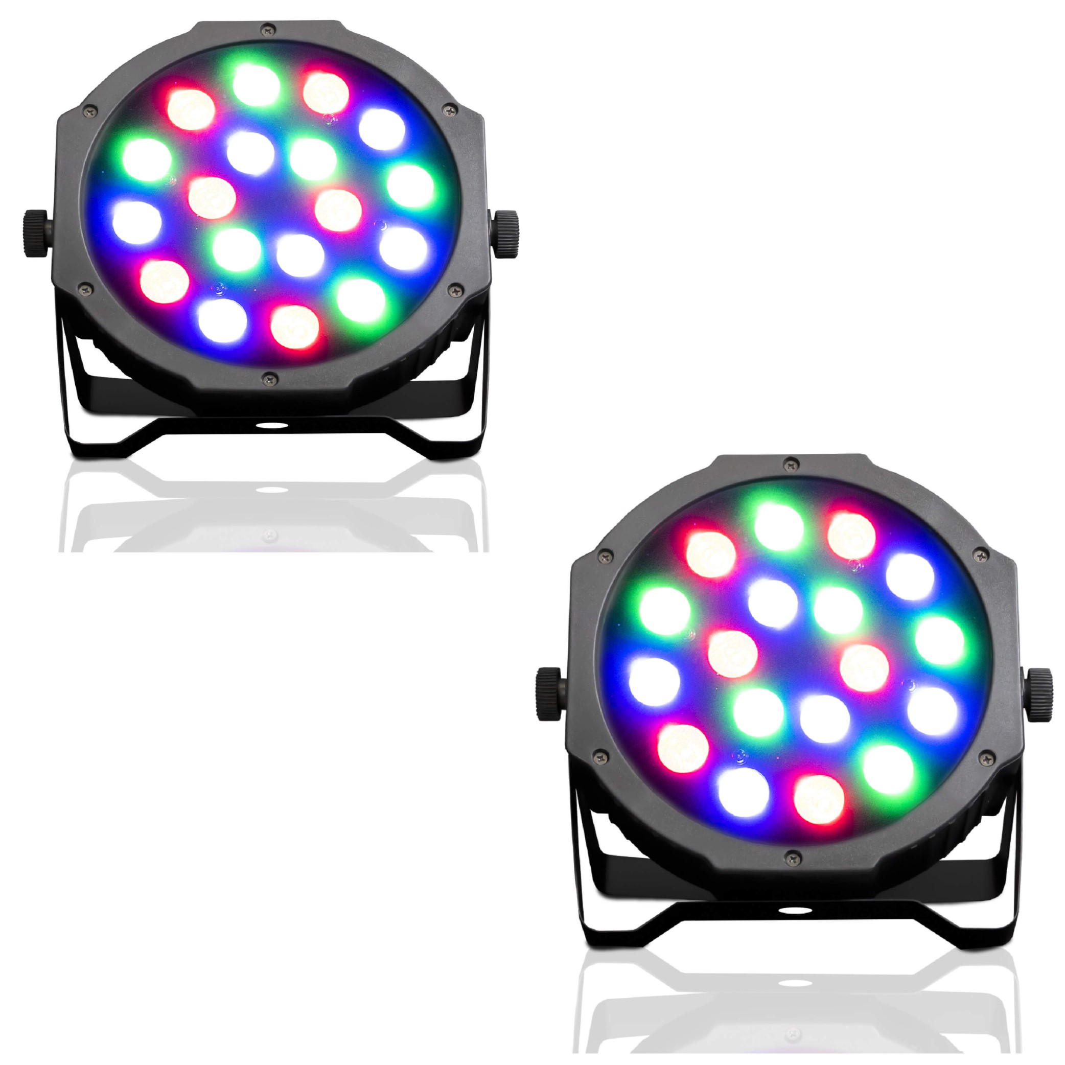 Juego De 2 Cañones Led LITE TEK PAR MINI 18X3 rgb DMX 3 en 1