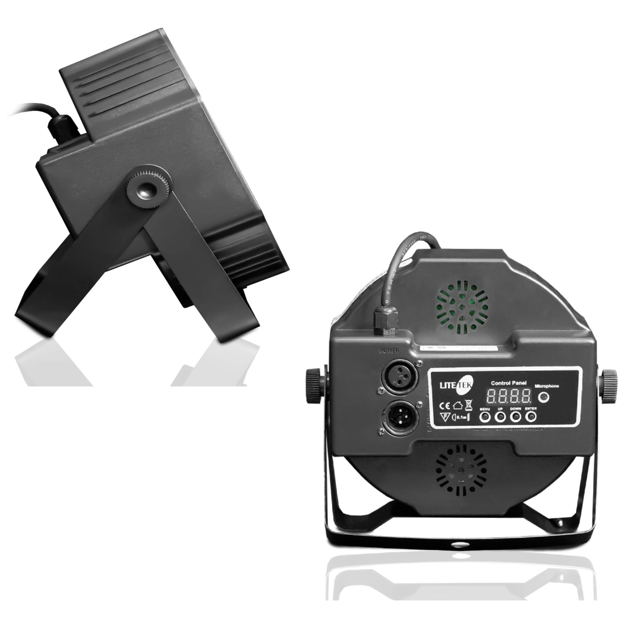 Juego De 2 Cañones Led LITE TEK PAR MINI 18X3 rgb DMX 3 en 1