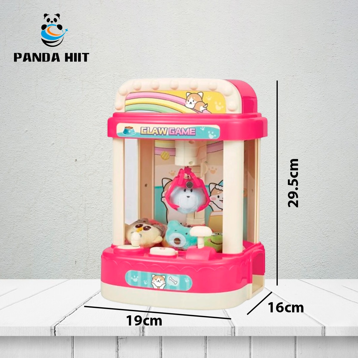 Maquinita de Garra Atrapa Peluches con Efectos de Luz y Sonido (Rosa)