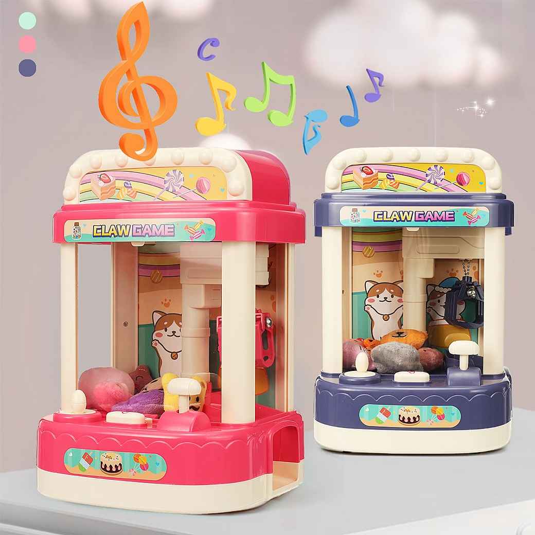 Maquinita de Garra Atrapa Peluches con Efectos de Luz y Sonido (Rosa)